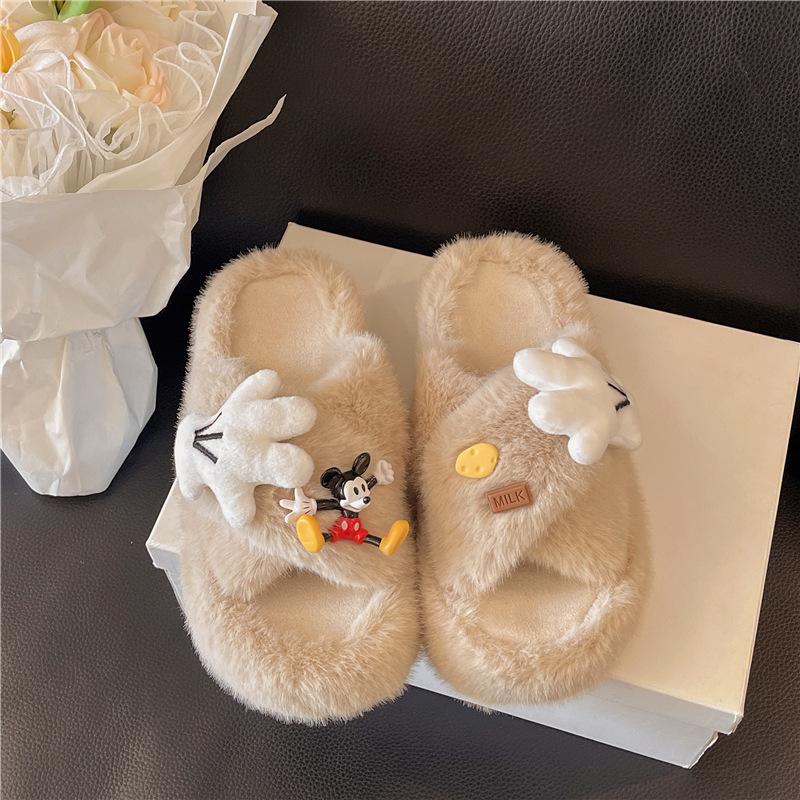 

Модные мультяшные милые котята толстоподошвенные пушистые тапочки осень и зима толстоподошвенные универсальные с бантом хлопковые однословные мопы 41 хаки