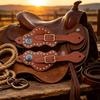 Riding Boot Strap Straps Decorative Metal Rivets LeatherLike Prong Navy Middle Ornament