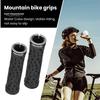 Mountainbike Handlebar Grips 1 Pair Bicycle Handle Bar with Plugs Ergonomic Impact Protection Design Non-Slip Shock-absorbing Single-sided Locking