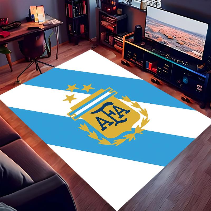 1pc Argentina Football Print Area Rug - Soft,Washable Non-Slip Indoor Mat for Office Chairs,Living Room,Home Office Decorative Rug