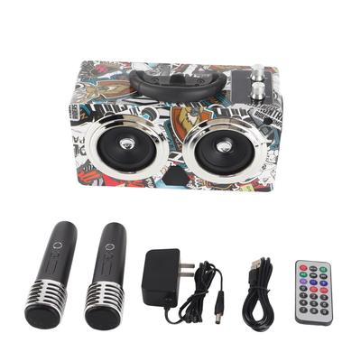 Caixa de Som Bluetooth Graffiti Portátil Vintage Portátil Sem Fio com 2 Microfones para Exterior