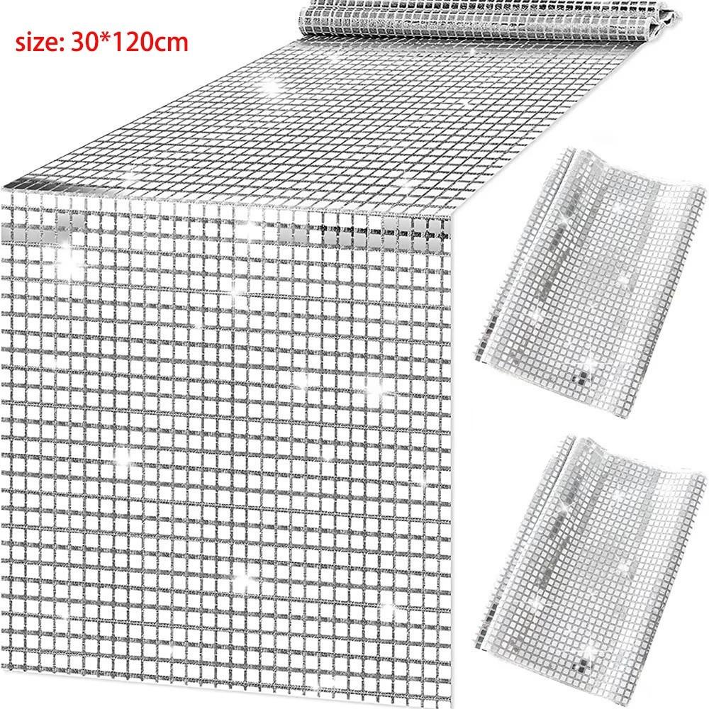 30*120cm Table Cover Mirror Glitter Sequin Tablecloth Table Runner Festival Supplies