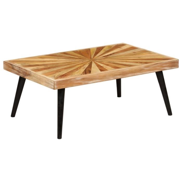 VidaXL Table basse Bois de manguier massif 90 x 55 x 36 cm