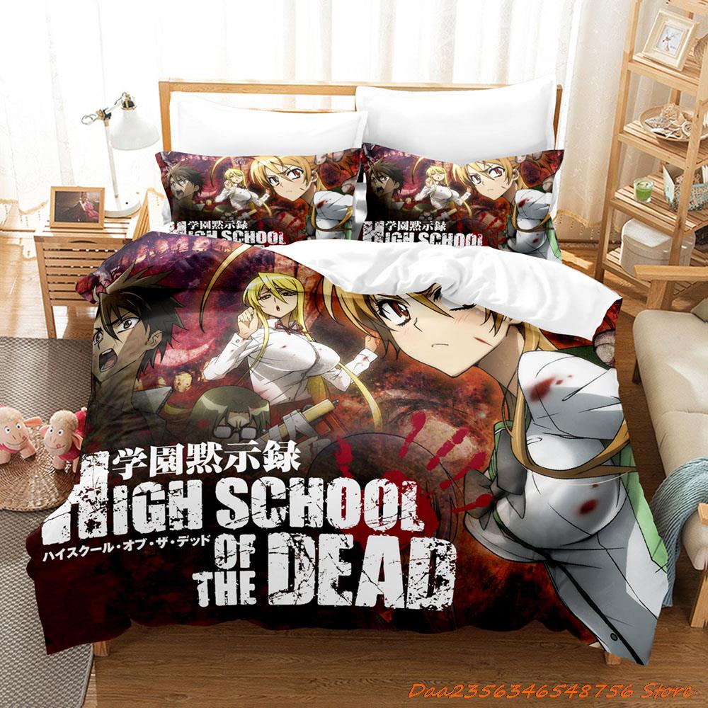 Comforter Cexy Girl Highschool Of The Dead Bedding Set Single Twin Full Queen King Size Bed Set Adult Kid Bedroom Duvet Sets