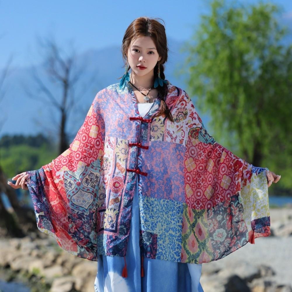 Tassels Cardigan Cape Paisley National Style Cloak Fashion Sunscreen Scarf Shawl  Holiday