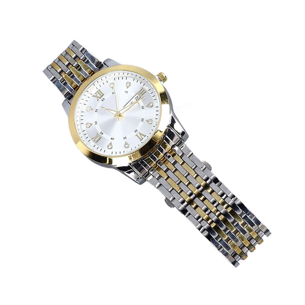 Men Quartz Business Watch with Date Luminous Stainless Steel Double Calendar Wristwatch Waterproof Lightweight Watch