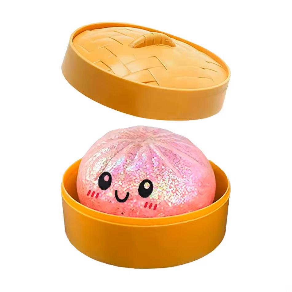 Barevné 6 stylů Třpytivé knedlíky Třpytivé knedlíky Mačkací hračky s krabičkou Knedlíky Senzorická mačkací hračka pro úlevu od stresu Hračky Dárky