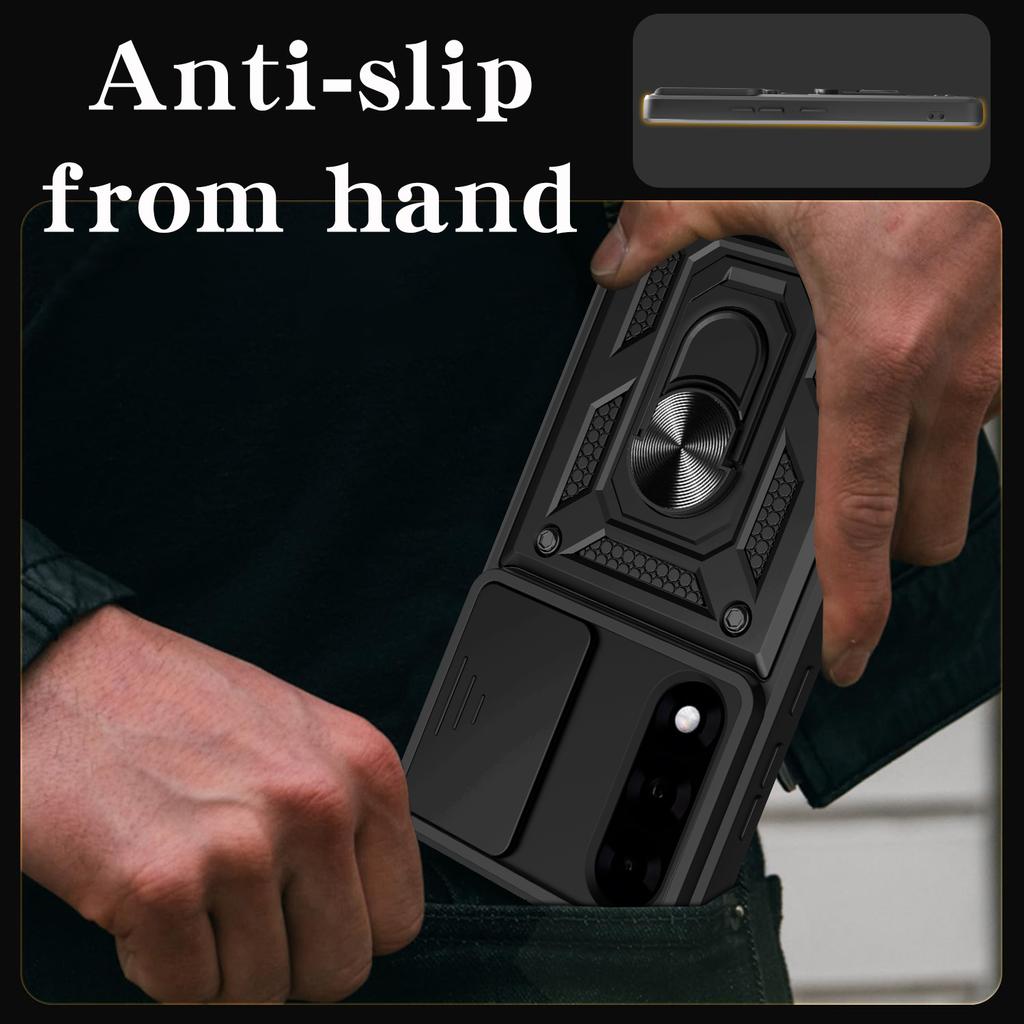 AMORUS For OnePlus Nord 5 5G/Ace 5 Ultra 5 5G Deksel Støtte PC+TPU Telefondeksel med Kameralinse Skyver