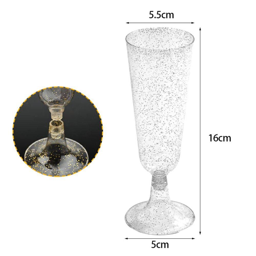 10pcs Durable Champagne Glass Clear Red Wine Glass Plastic Champagne Flute Goblet  Party Favors