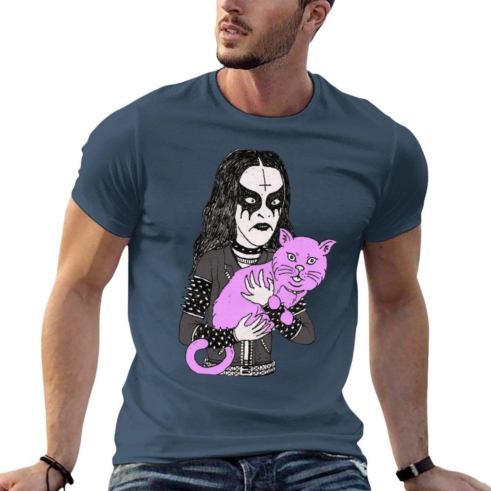 Black Metal Cat Tshirt Plus Size Everyday Tee Shirt S