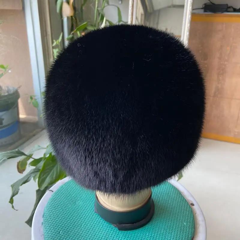 Luxury Cap Men Women Mink Fur Hat Unisex Genuine Real Fur Visor Snow Cap Russian Warm Winter Hats Outdoor 100% Real Fur Hat