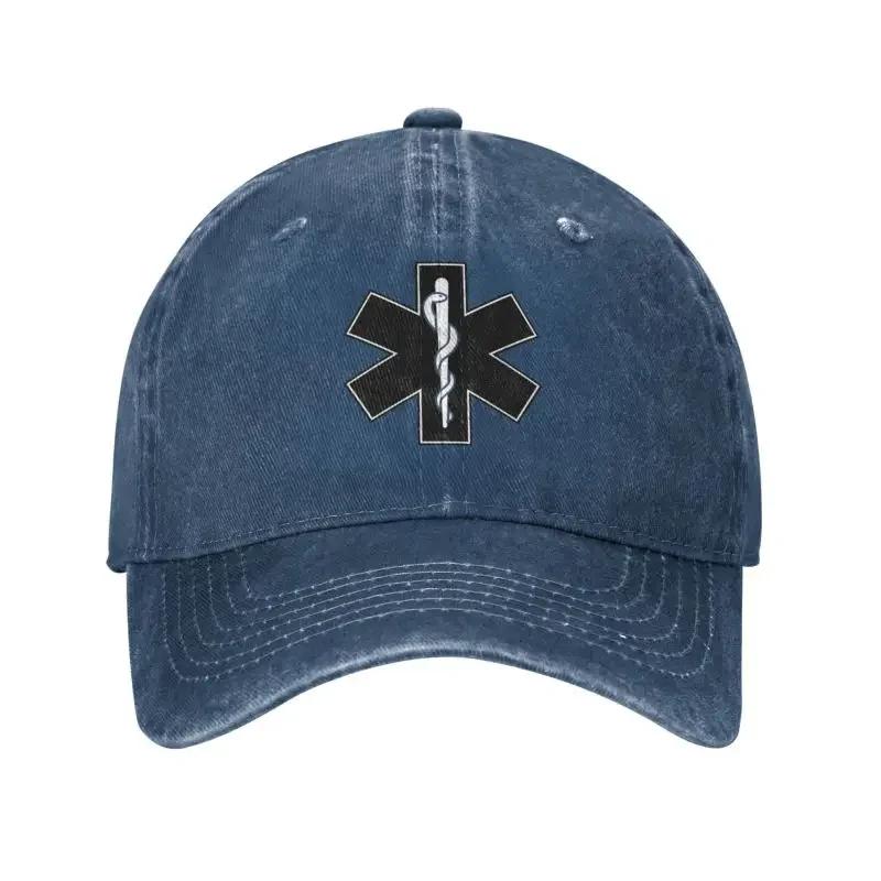 Classic Cotton Paramedic Star Of Life Baseball Cap Women Unisex Breathable Emt Emergency Medical Symbol Dad Hat Sports