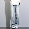 Tennis Drooping Jeans Men's Summer Thin Retro Loose Straight Ice Silk Wide-leg Casual Pants