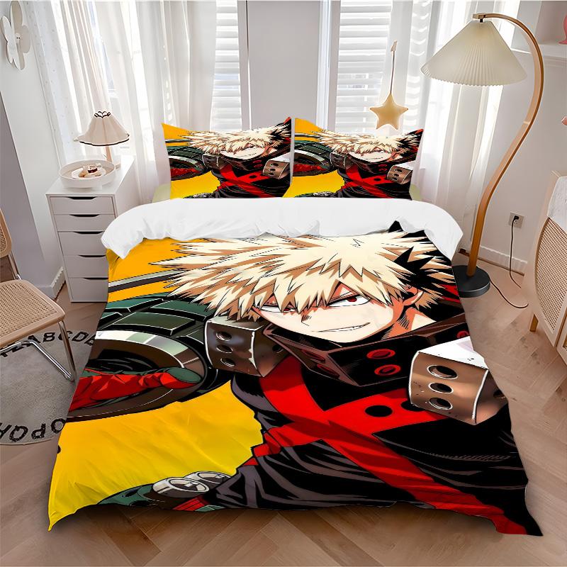 Heroic Anime Character Print 3Pcs Bedding Setduvet Cover With 2 Bedropillowcase Home Birthday Gift