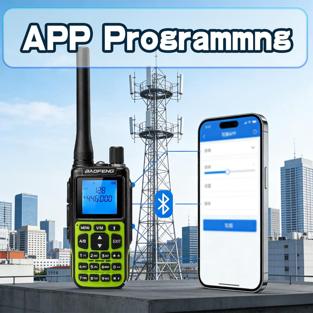 Mini Pocket Bao, Baofeng MINI-5 Walkie-Talkie UV Dual-Segment Full-Segment Bluetooth FM One-Button Frequency Go On Road Trip