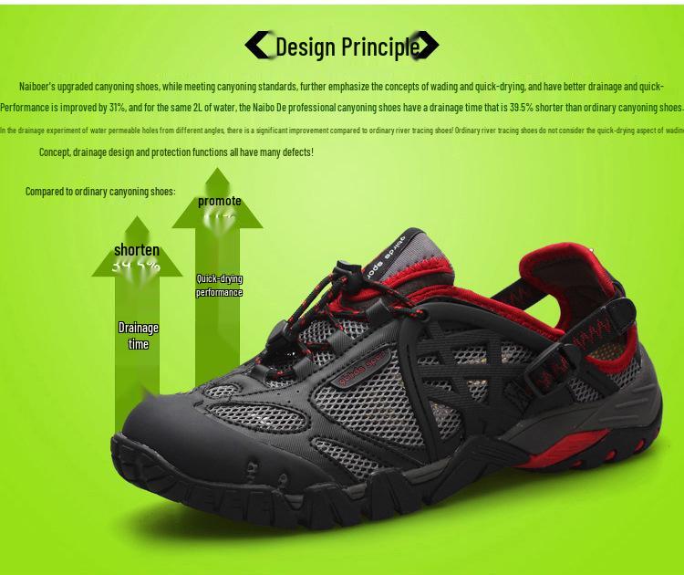 Men's Quick-Dry Amphibious Canyoning & Mountaineering Shoes - Breathable British Style