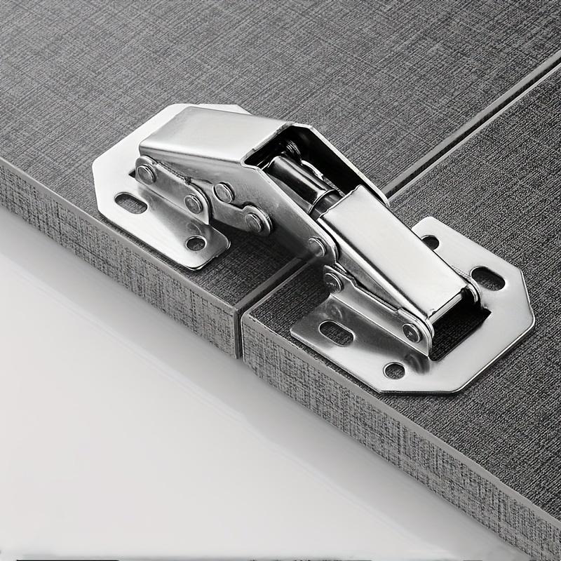 20pcs Hidden Hinges for Cabinet Doors, Frameless Cabinet Door Hinges, Surface-mounted Cabinet Door Hinges, with 160 Screws