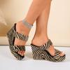 Fashion 2025   Woman's Summer Shoes Slippers Plus Size 34-43 Wedge Type Block High Heels Slides Sandals Women