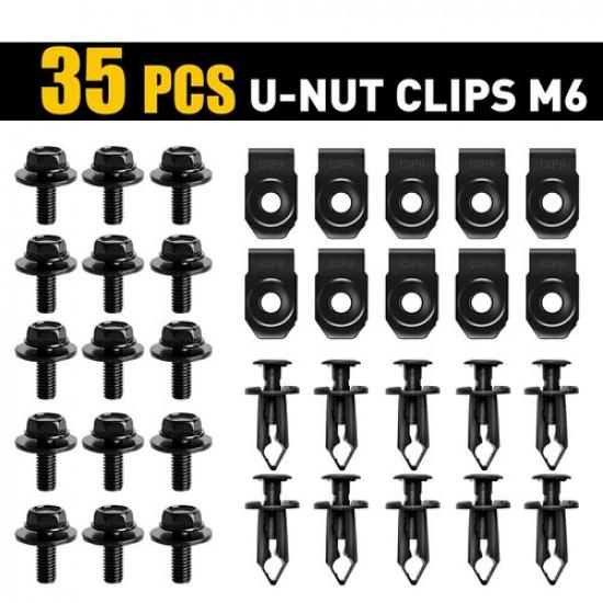 35x For Hyundai Bolts&U-nut Body Clip -M6 Engine Under Cover Splash Shield Guard
