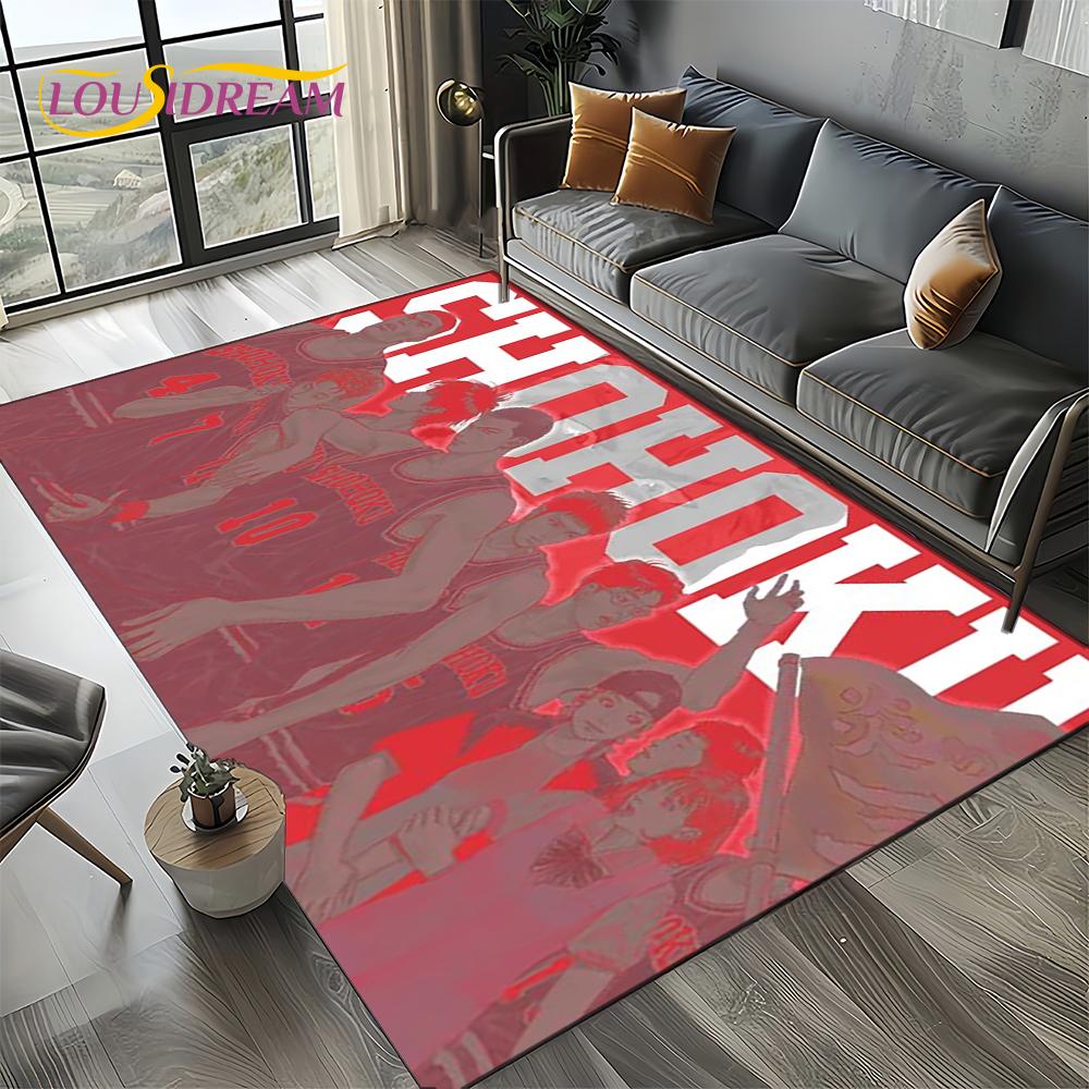 2025 New Cartoon Slam Dunk Anime Basketball Carpet Rug for Bedroom Living Room Home Sofa Decoration,kid Play Decor Floor Mat