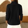 Women's Fashionable Color Round Neck Long Sleeved Pullover Knitted Sweater Top