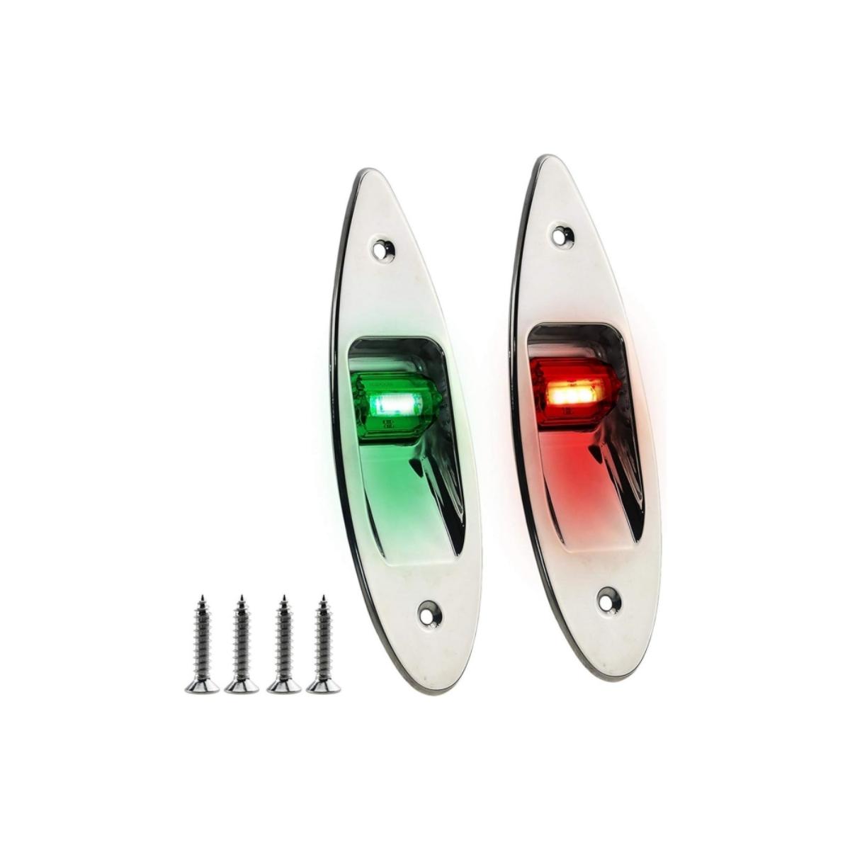 ISURE MARINE 12V Boat LED Navigation Lights Marine Boat Lights Waterproof Navigation Lights Side Bow Teardrop Lights 2PCS