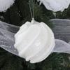 White Petal Foam Christmas Tree Hanging Ornaments - Fluffy Round Ball Decoration