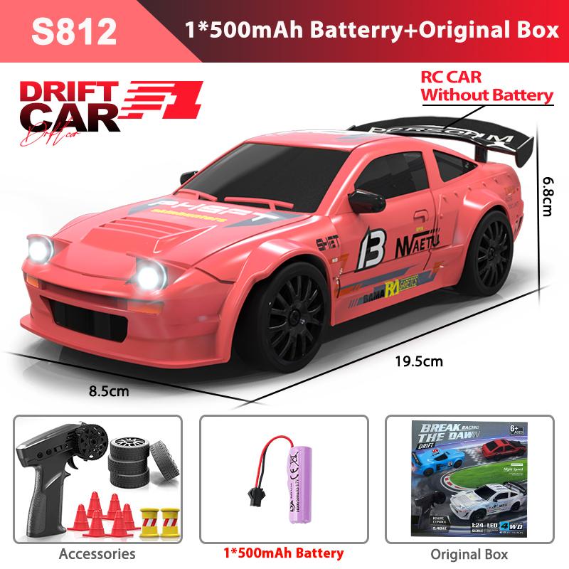 GTR Model AE86 RC Drift CAR With LED Light 4WD 2.4G Radio Remote Control Cars Professional Racing Toys for Children Gifts