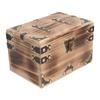 Vintage Wooden Treasure Chest 21.5x15x14cm Antique Decorative Wood Box with Password Lock for