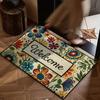 VIKAMA Colourful Floral Doormat – Non-slip and Sound-absorbing Entryway Mat, Bathroom Rug, Home Interior Decoration