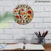 2D Flat 1pc, 8x8 in, Mexican Beer Themed Round Aluminum Metal Decorative Signs & Plaques - Wall Decor for Indoor/Outdoor Use - Durable Beer Brand