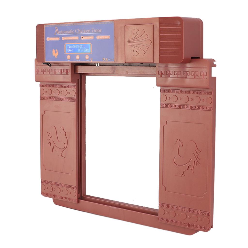 Automatic Chicken Coop Door Remote Control Light Sensing Timer Setting Auto Coop Door Opener Bronze