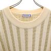 Yves Saint Laurent 90s Old Striped Pattern Long Sleeve Sweater Beige Knit Women Used
