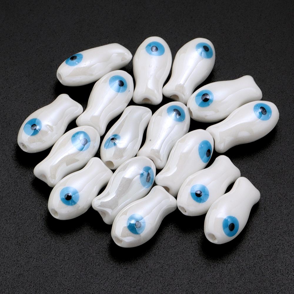 10pcs/lot Cute FIsh Shape Beads Colorful Ceramic Beads Loose Beads For  Jewelry Making DIY Necklace Bracelets Gift Accessories