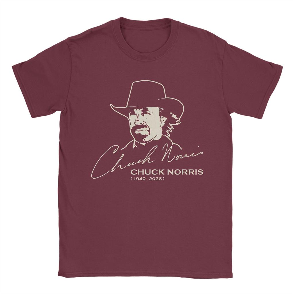 Magliette da uomo RIP Chuck Norris 100% Cotone Top Estive Streetwear Manica Corta Girocollo Divertenti Casual