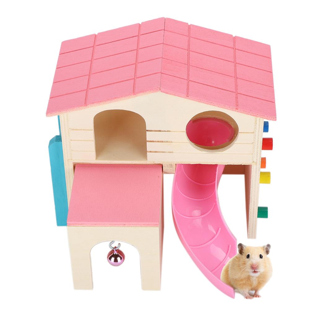 Wooden Hamster Fun House Huts Toy Hamster Exercise Playthings Fun Gym Playground