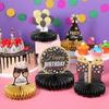 8pcs/set 30 40 50 60 70 80 Year Black Gold Birthday Honeycomb Set  Birthday Party
