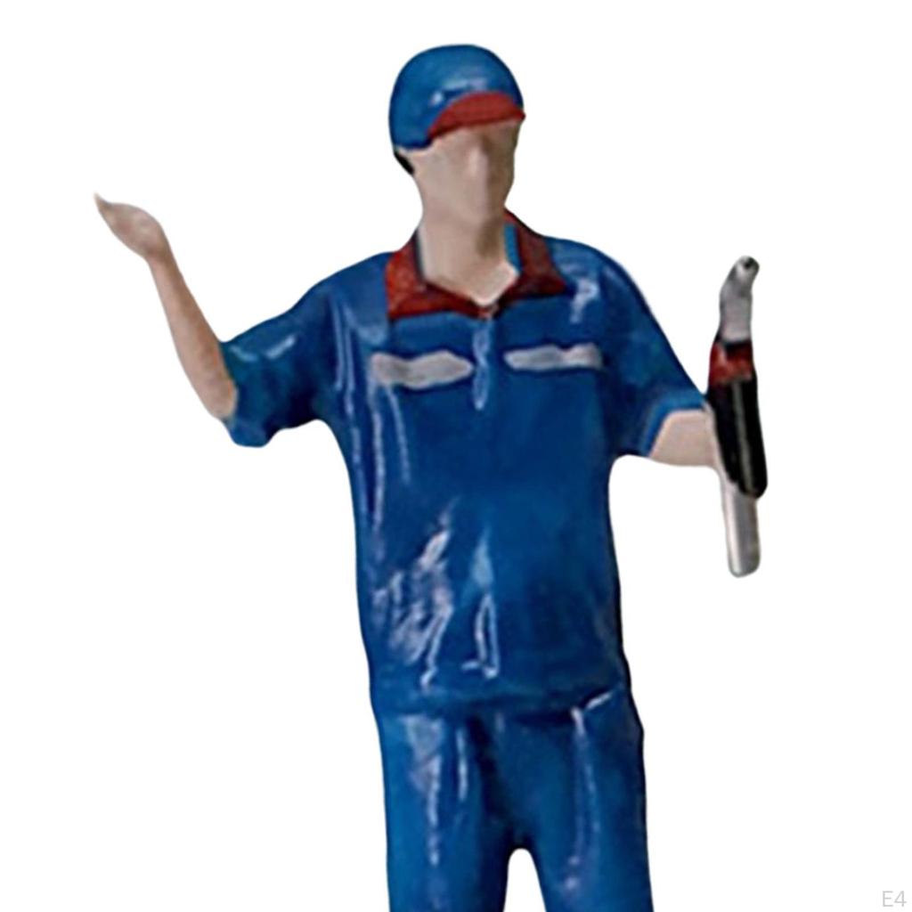 Hand Painted 1/64 Miniature Model Gas Station People Figures Diorama Accessories Scenario Children