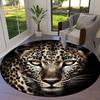 1 Stück Leopardenmuster Rutschfester Runder Teppich für Boden, Büro, Familie, Schlafzimmer, Großer Teppich für Innenbereiche, Langlebiges Polyester-L0351