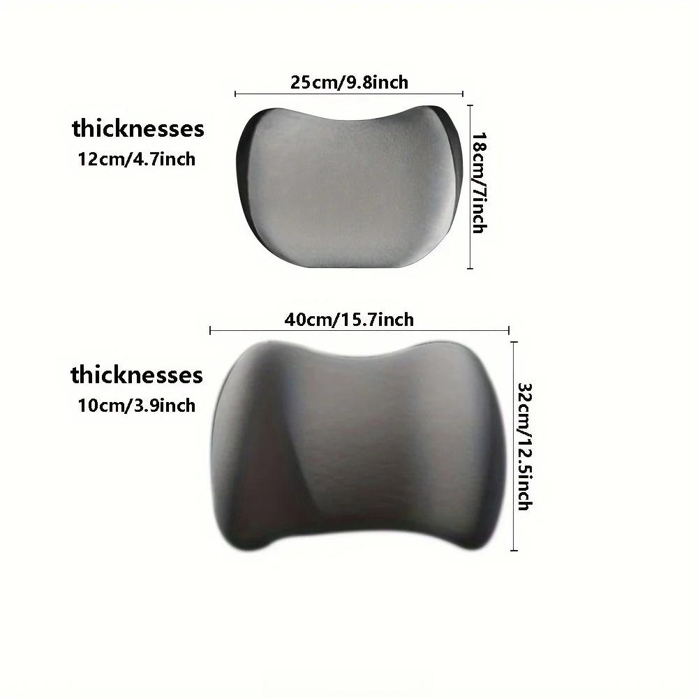Car Seat Neck Pillow Adjustable Lumbar Support Headrest Waist Lumbar Cushion Car Seat Memory Foam Car Travel Interior Accessorie