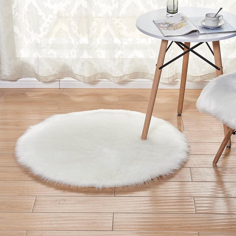 Runder Faux-Wolle Shaggy Teppich für Wohnzimmer, Schlafzimmer oder Yogaraum