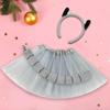 Animal Ears Lemur Headband Ears and Tail Dress Up Props Costume Accessory for Boys Girls Halloween Holiday Party Stage