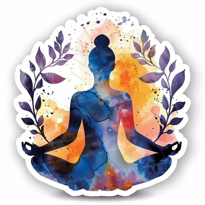 Yoga Car Sticker Waterproof Vinyl Decals Auto Body Window Bumper Decor Motorcycle Helmet Stickers SH712 A-15cm Longest Side