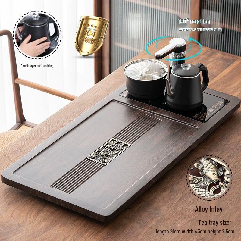 

Jiakangming Automatic Kung Fu Tea Set with Integrated Water Boiler and Tray One Size