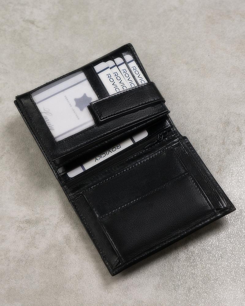 Black Leather Men's Wallet with RFID Protect - Cavaldi