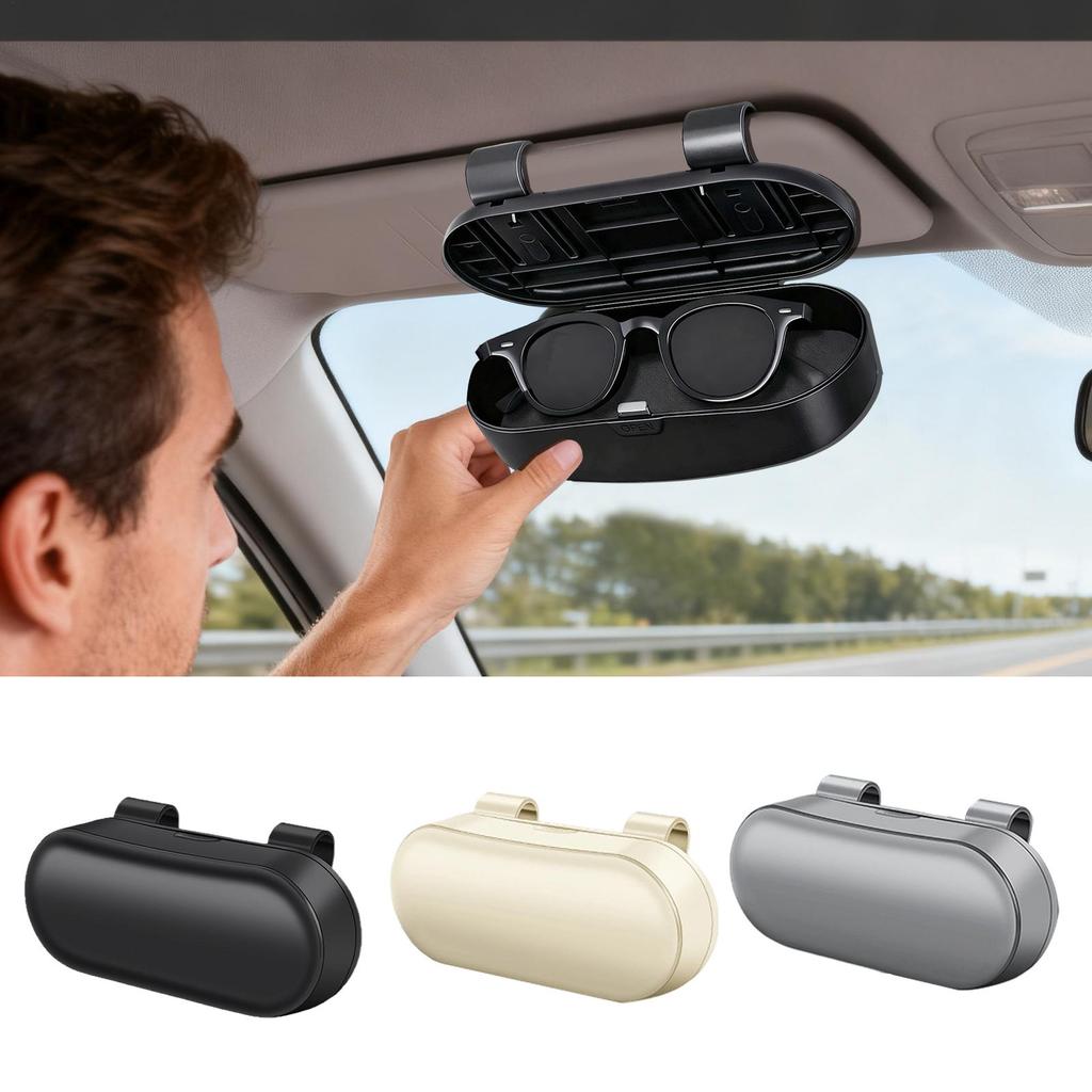 Sunglass Holder For Car Visor Clip Universal Anti-Scratch Auto Organizers Eyeglass Case For Vehicle Driving Road Trip Birthday