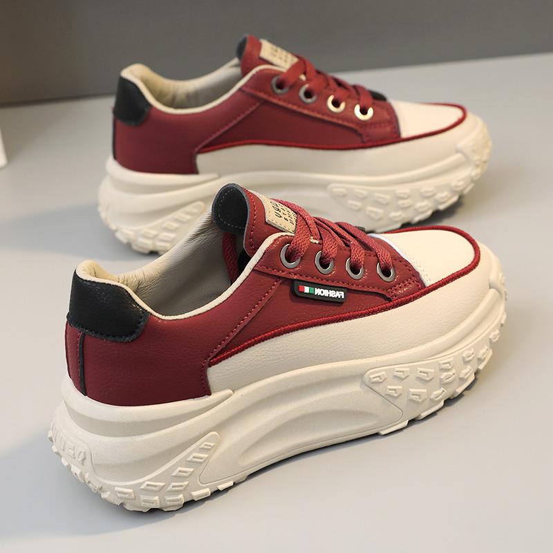 Plateau Damen neue Frühling vielseitige Sport-Freizeitschuhe, weiße Schuhe, leichte Studenten-Laufschuhe