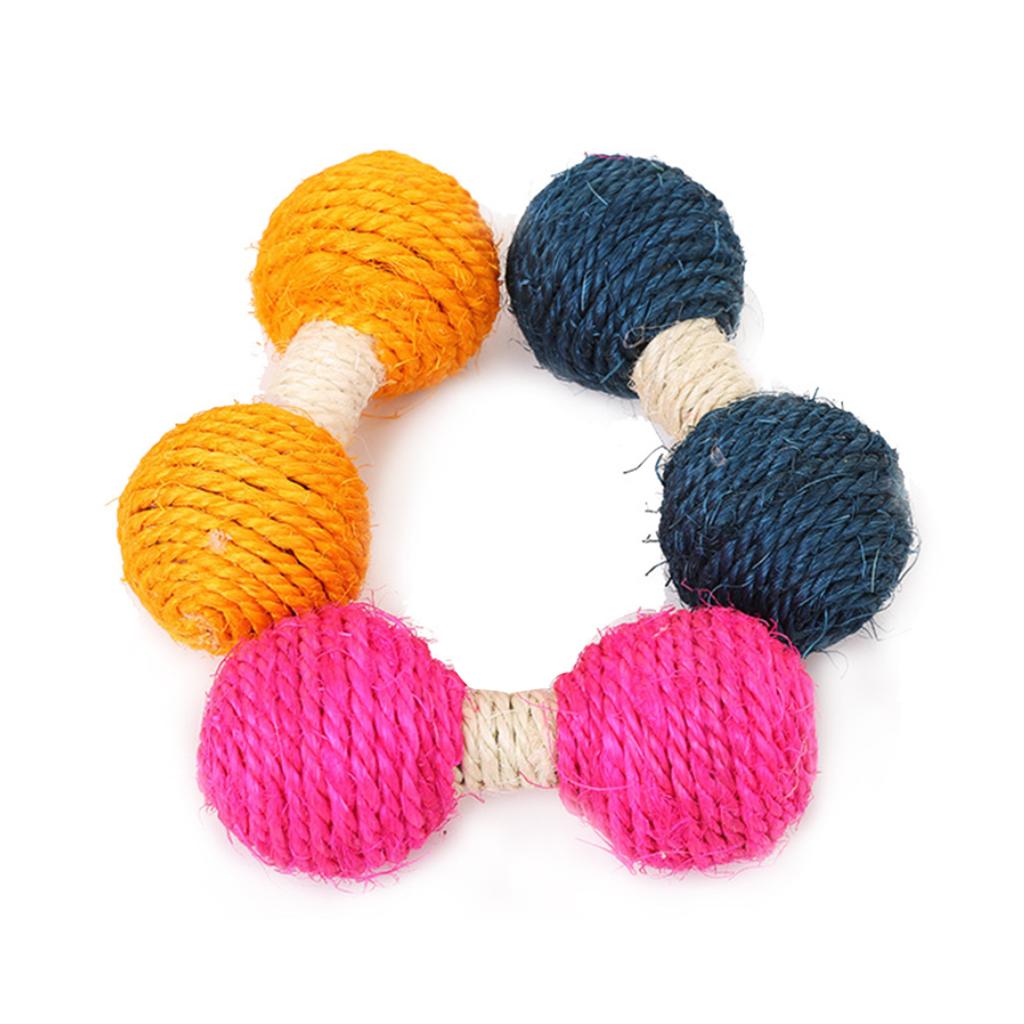 Assorted Color Jute Weave Ball for Cat Toy for Indoor Cat Dumbbell Balls