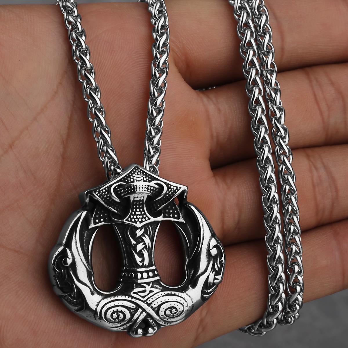 Подвеска-якорь «Ворон викинга» для мужчин, ожерелье из нержавеющей стали, нордические хип-хоп украшения Kyle Teslaf Fashion 60cm
