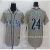 Mens Embroidered Baseball Jersey Seattle Mariners 24 Griffey Cotton Sport Top Basketball Fans